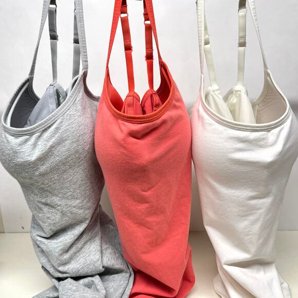 Garnet Hill Other - Garnet Hill Trio Comfort Camisole Bras in Gray, Coral, and Ivory